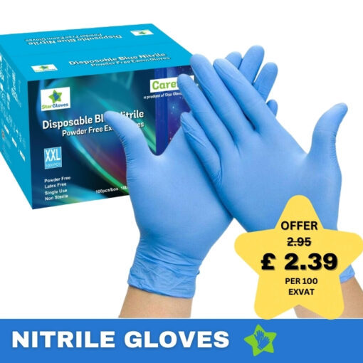 Alternative view of Blue  Nitrile Gloves Powder Free 10x200 (M)