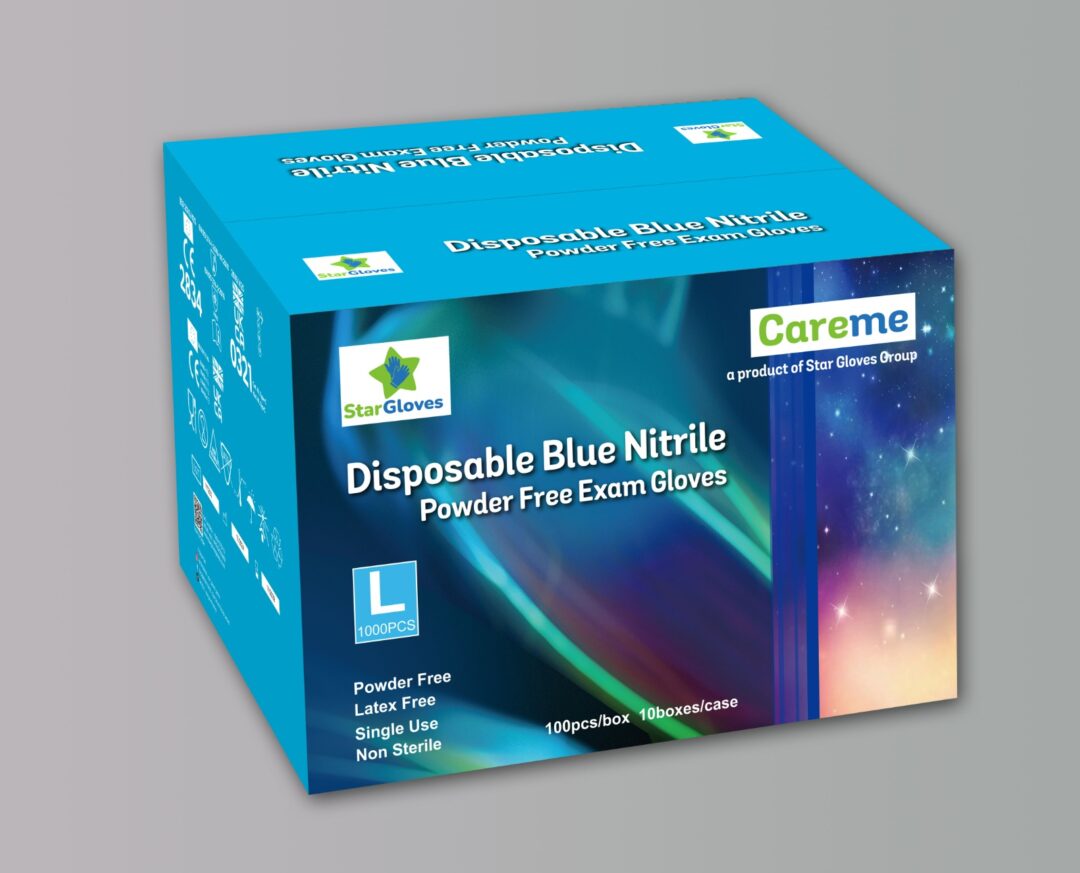 Blue  Nitrile Gloves Powder Free - Image 2