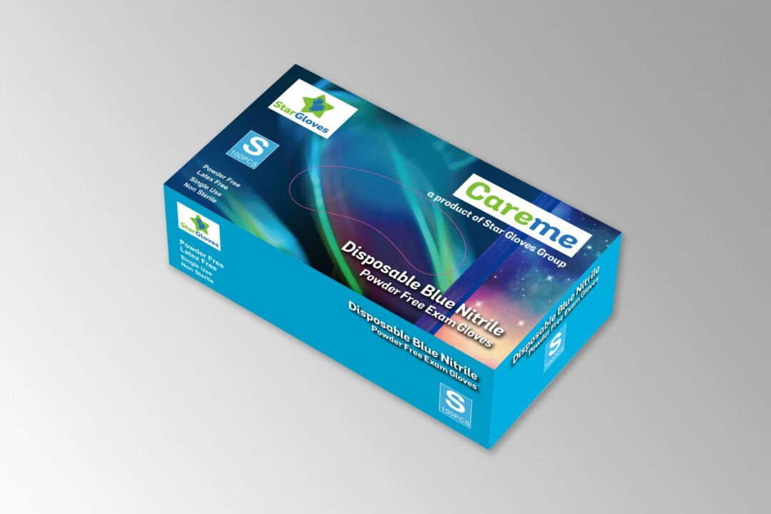 Blue  Nitrile Gloves Powder Free - Image 4